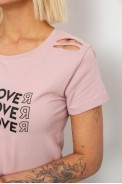 Футболка жіноча з принтом, колір пудровий, 244R2232 - фото № 4