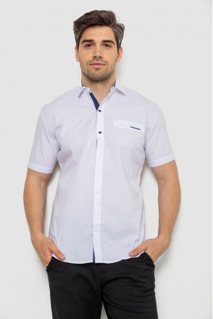 Рубашка мужская однотонная  -уценка, цвет белый, 214R7118-U-8
