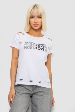 Футболка женская с принтом, цвет белый, 244R2232