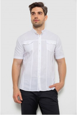Сорочка чоловіча однотонна, колір білий, 214R6917-2
