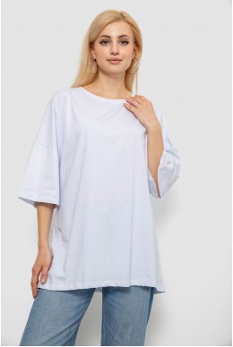 Футболка женская однотонная, цвет белый, 244R3018