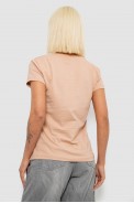 Футболка жіноча з принтом, колір бежевий, 244R2232 - фото № 3