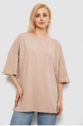 Футболка женская однотонная, цвет бежевый, 244R3018 - фото № 0
