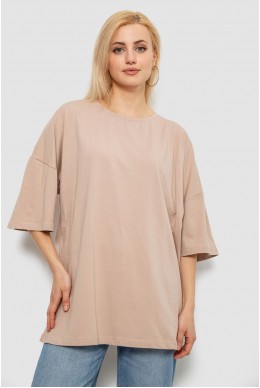 Футболка женская однотонная, цвет бежевый, 244R3018