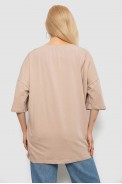 Футболка женская однотонная, цвет бежевый, 244R3018 - фото № 3