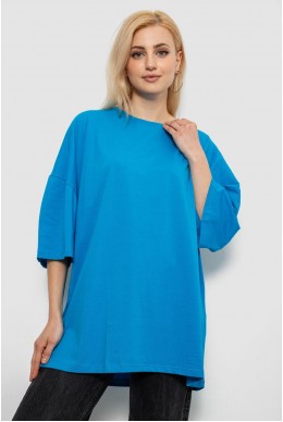 Футболка женская однотонная, цвет голубой, 244R3018