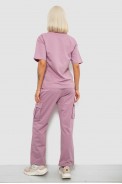 Костюм женский повседневный однотонный, цвет пудровый, 221R104 - фото № 3