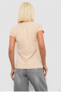 Футболка женская с принтом, цвет бежевый, 244R1006 - фото № 3