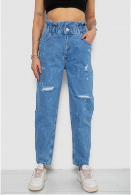 Джинсы женские Mom-fit, цвет голубой, 244R1573