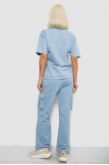 Костюм женский повседневный однотонный, цвет голубой, 221R104 - фото № 3