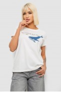 Футболка женская с принтом, цвет молочный, 244R1006 - фото № 0