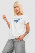 Футболка женская с принтом, цвет молочный, 244R1006 - фото № 2