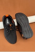 Кросівки жіночі  текстиль, колір чорно-помаранчевий, 243RF58 - фото № 2