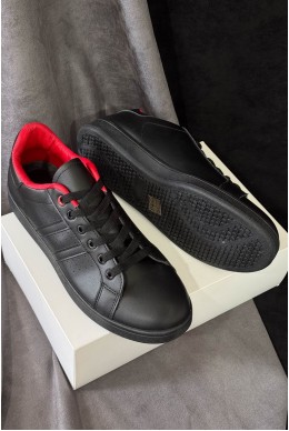 Кеди чоловічі, колір чорно-червоний, 248RR217-11A