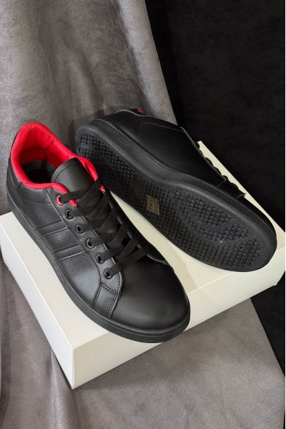 Кеди чоловічі, колір чорно-червоний, 248RR217-11A