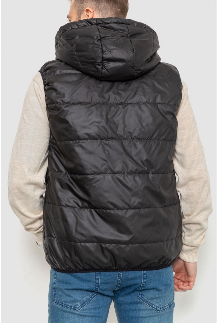 Купить Жилетка мужская с капюшоном, цвет черный, 102R340-2 - Фото №4