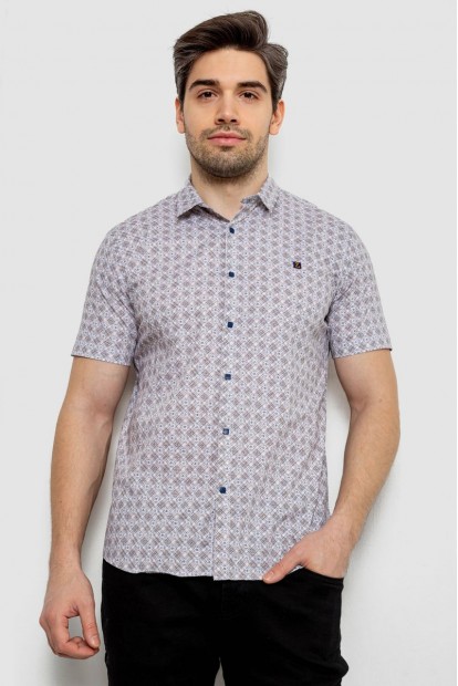 Сорочка чоловіча з коротким рукавом, колір бежевий, 214R6917-15