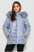 Куртка женская зимняя короткая, цвет голубой, 244R23-711 - фото № 0