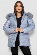 Куртка женская зимняя короткая, цвет голубой, 244R23-711 - фото № 1
