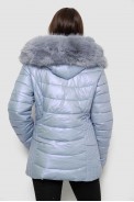 Куртка женская зимняя короткая, цвет голубой, 244R23-711 - фото № 4