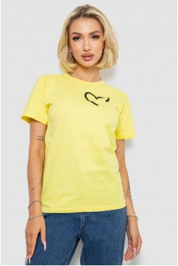 Футболка жіноча з принтом  -уцінка, колір жовтий, 238R57384-1-U-14