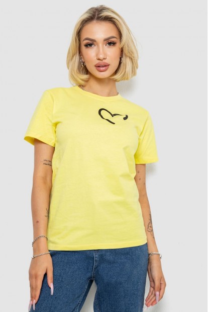 Футболка жіноча з принтом  -уцінка, колір жовтий, 238R57384-1-U-14
