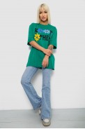 Футболка женская с принтом, цвет зеленый, 244R2803 - фото № 1
