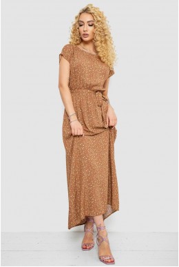 Сукня з принтом, колір коричневий, 214R0228-9
