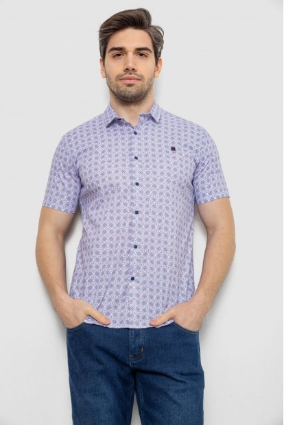 Сорочка чоловіча з коротким рукавом, колір бузковий, 214R6917-15