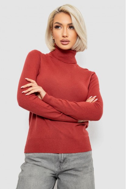 Гольф жіночий однотонний, колір темно-кораловий, 204R921