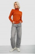 Гольф жіночий однотонний, колір теракотовий, 204R921 - фото № 1