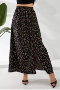 Юбка софт с цветочным принтом, цвет черный, 257R11 - фото № 4