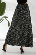Юбка софт с цветочным принтом, цвет черный, 257R11 - фото № 12