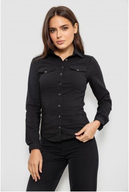 Сорочка жіноча однотонна, колір чорний, 230R068