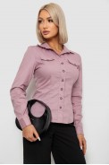 Рубашка женская однотонная, цвет пудровый, 230R068 - фото № 2