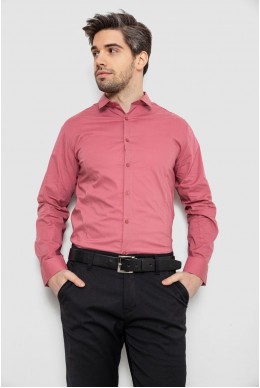 Рубашка мужская однотонная, цвет пудровый, 186R2013