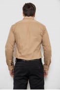 Рубашка мужская однотонная, цвет бежевый, 186R2013 - фото № 3