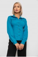 Рубашка женская однотонная, цвет бирюзовый, 230R068 - фото № 0