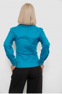 Рубашка женская однотонная, цвет бирюзовый, 230R068 - фото № 3