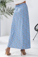 Спідниця софт із квітковим принтом, колір блакитний, 257R11 оптом - фото № 6