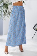 Спідниця софт із квітковим принтом, колір блакитний, 257R11 оптом - фото № 7