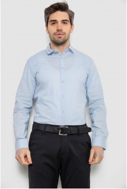 Рубашка мужская однотонная, цвет голубой, 186R2013