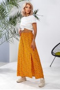 Спідниця софт із квітковим принтом, колір гірчичний, 257R11 - фото № 2