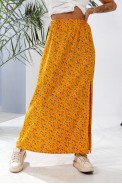 Спідниця софт із квітковим принтом, колір гірчичний, 257R11 - фото № 5