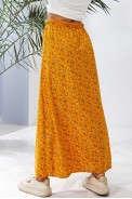 Спідниця софт із квітковим принтом, колір гірчичний, 257R11 - фото № 6
