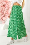 Спідниця софт із квітковим принтом, колір зелений, 257R11 - фото № 2