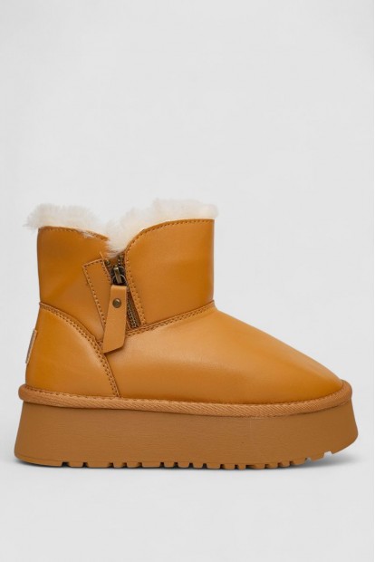 Угги женские на меху  -уценка, цвет коричневый, 243RL951-U-4