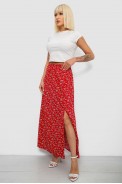 Юбка софт с цветочным принтом, цвет красный, 257R11 - фото № 2