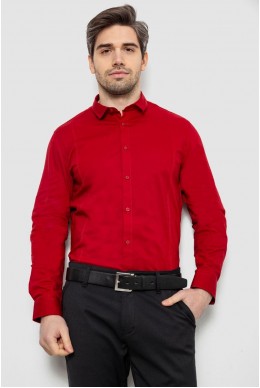 Рубашка мужская однотонная, цвет красный, 186R2013