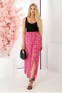 Спідниця софт із квітковим принтом, колір рожевий, 257R11 оптом - фото № 1